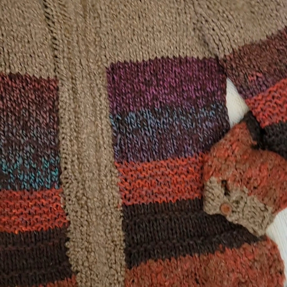 Chunky Oversized Striped Zip-Up Knit Sweater - Picture 5 of 16